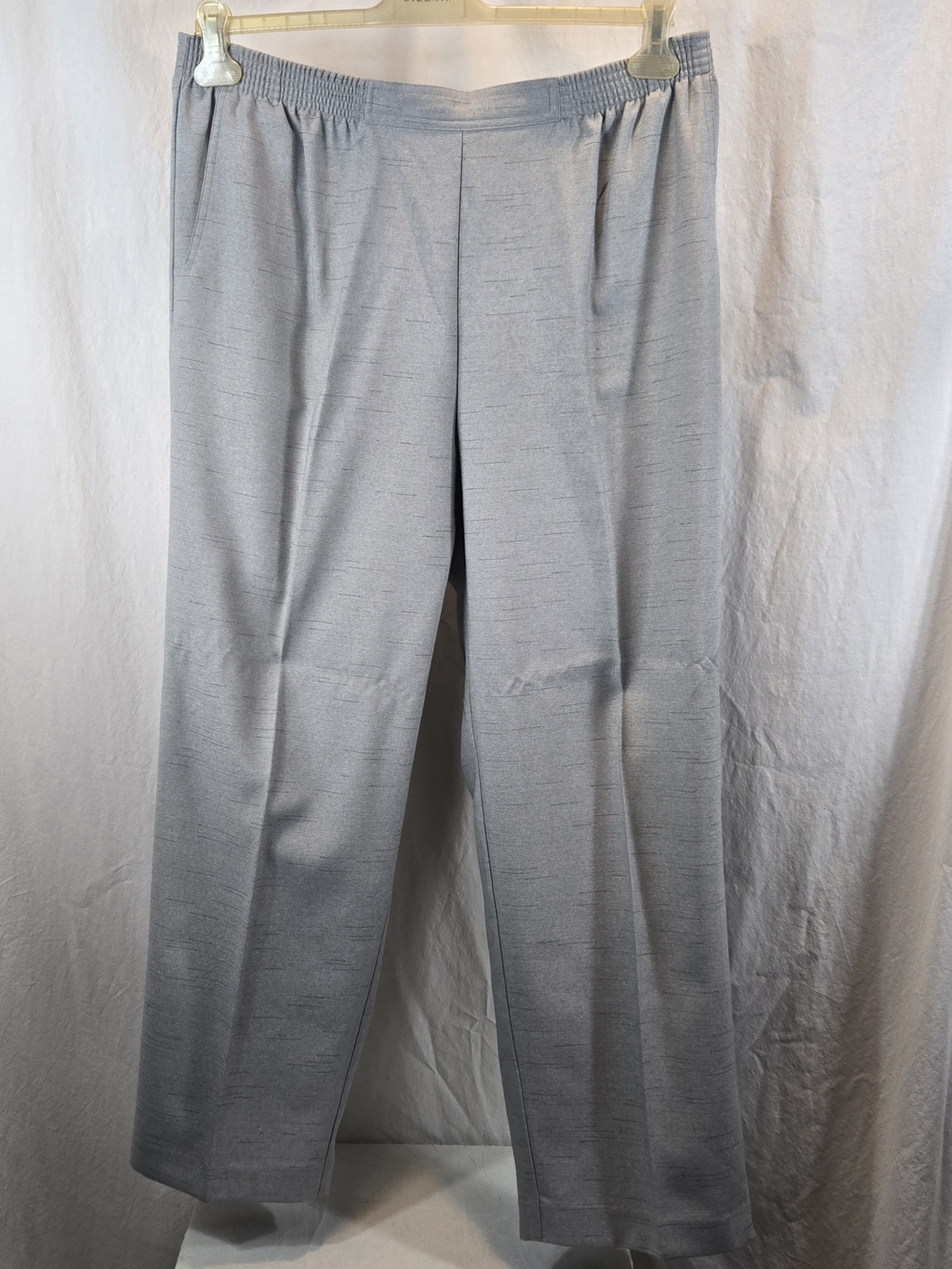 Alfred Dunn Stretch Elastic Waist Womens Dress Pants - Light Gray SZ 16W